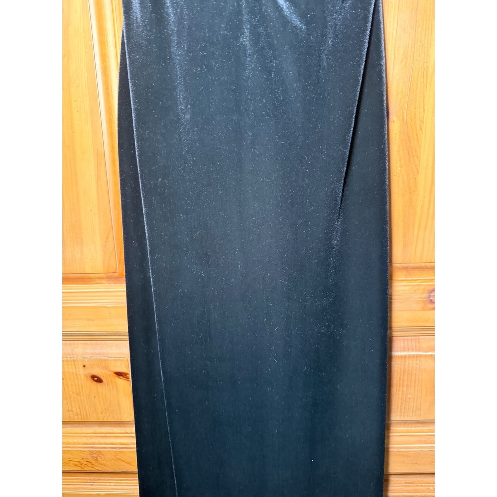 Marie St Claire Black Velvet Evening Gown Boned Corset Dress Size 4 Vintage - Picture 8 of 16